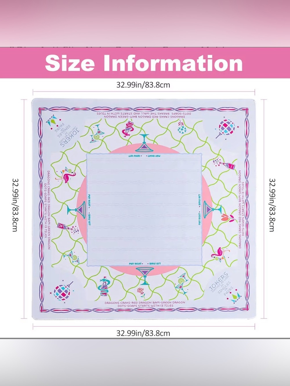 Premium Home Mahjong Set in White with Pink & Green Accents - Picture 12 of 13